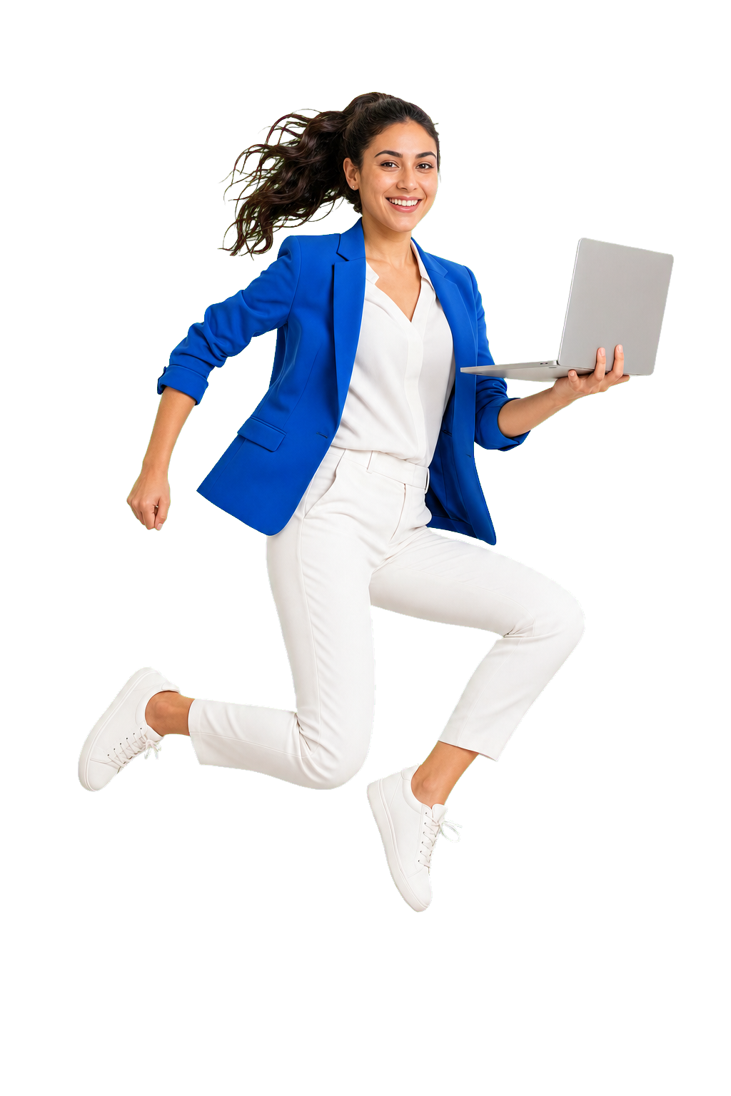 Entrepreneure marocaine avec un ordinateur